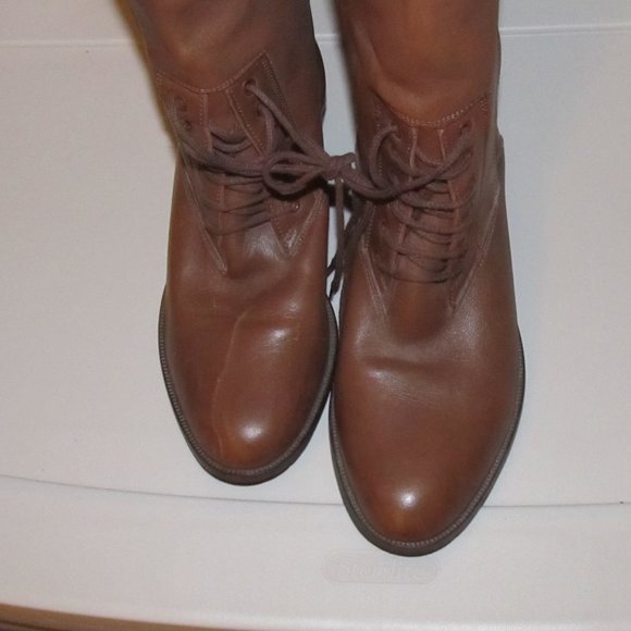 vintage genuine leather lace up boots